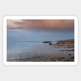 Rocks and sea breakers off the Frisian coast, Netherlands Sticker